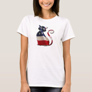 Pawtriotic Shirtentwurf katzenartiger Frauen T-Shirt