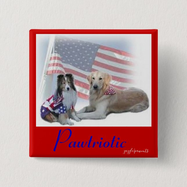 Pawtriotische Hunde Button (Vorderseite)