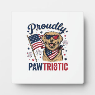 Pawtriotischer Hund Patriotisches Vintage-Shirt-De Fotoplatte