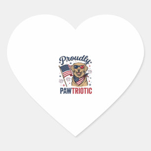 Pawtriotischer Hund Patriotisches Vintage-Shirt-De Herz-Aufkleber
