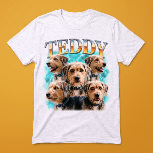 Pawtro Vintage-Haustier-Fotocollage-Blitz Tri-Blend Shirt