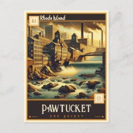 Pawtucket, Insel Rhode | VINTAG Postkarte