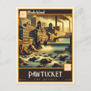 Pawtucket, Insel Rhode VINTAG Postkarte
