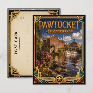 Pawtucket Rhode Island Vintage Art Deco Golden Age Postkarte