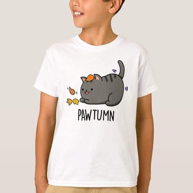Pawtumn niedlich Herbst Kitty Cat Pub T-Shirt (Vorderseite)