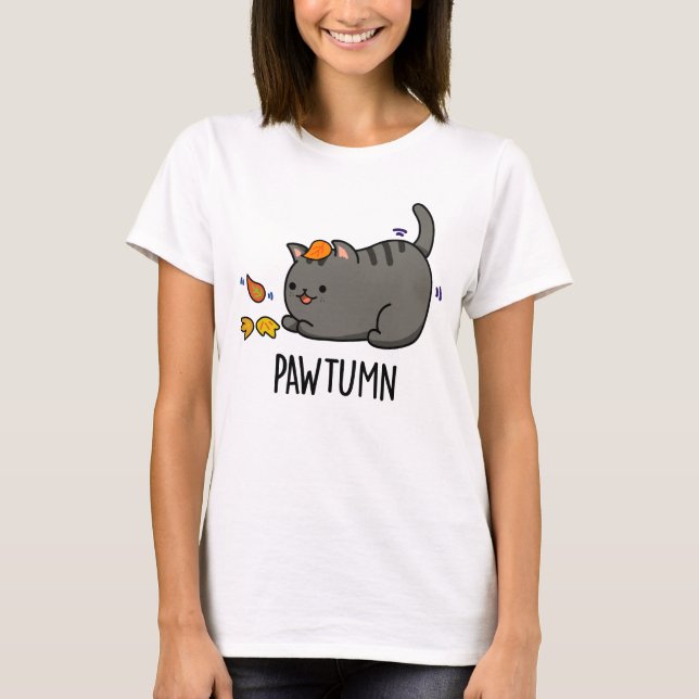 Pawtumn niedlich Herbst Kitty Cat Pub T-Shirt (Vorderseite)
