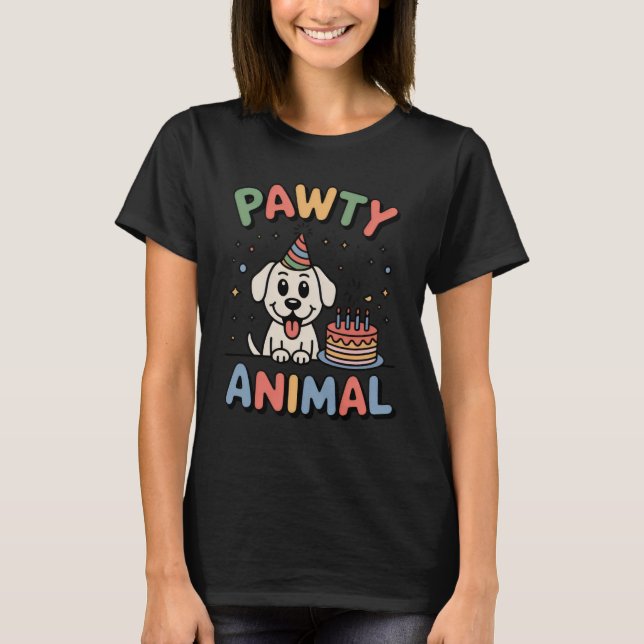 Pawty Animal | Funny Dog Birthday Design  T-Shirt (Vorderseite)