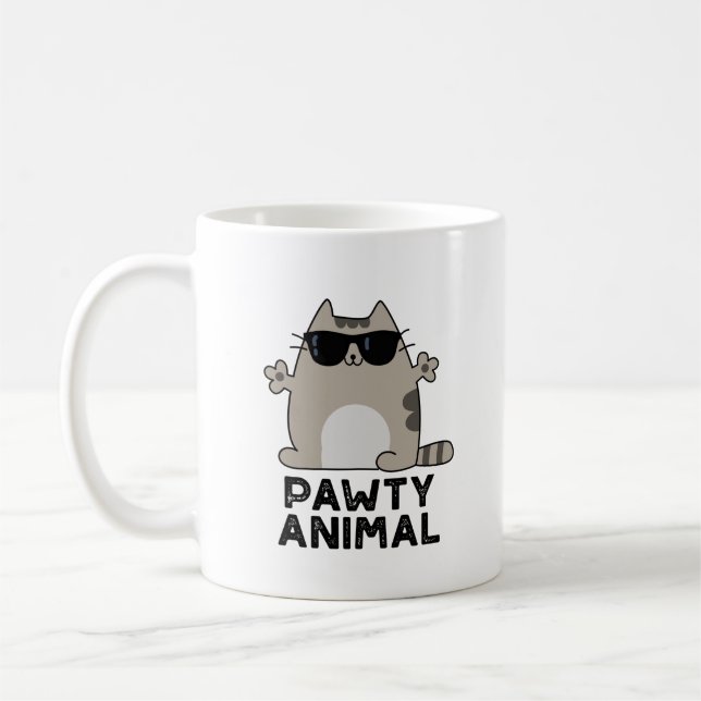 Pawty Animal Funny Party Cat Puff Kaffeetasse (Links)