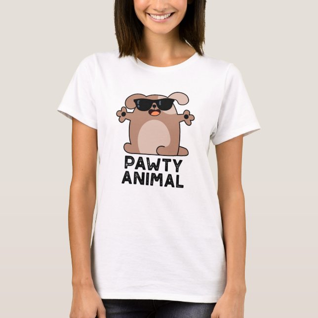 Pawty Animal Funny Party Dog Puff T-Shirt (Vorderseite)