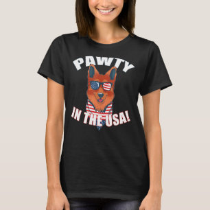 Pawty im US-Party Deutscher Schäferhund Hund Sungl T-Shirt