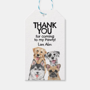 Pawty Puppy Dog Danke für die Geburtstagsparty Geschenkanhänger