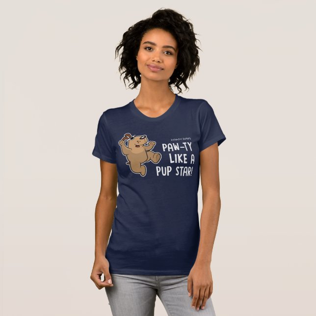 Pawty wie ein Welpen-Stern T-Shirt (Vorne ganz)