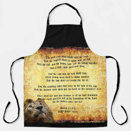 Pax Christos, Löwe mit Isaiah 11:6-9 Schürze