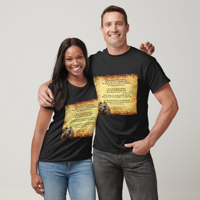 Pax Christos, Löwe mit Isaiah 11:6-9 T-Shirt (Unisex)