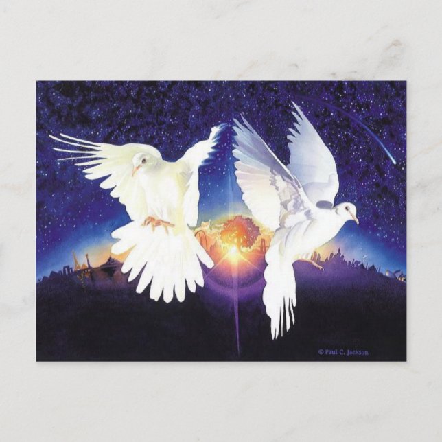 "Pax in Terra" Taubenwelt Postkarte (Vorderseite)