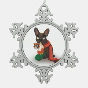 Pax mit Huey in Weihnachts-Strumpf Snowflake Schneeflocken Zinn-Ornament