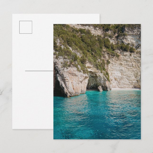Paxos Caves Greece Coastal Postcard (no text) Postkarte (Vorne/Hinten)