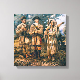 Paxson Vintage Lewis & Clark bei Three Forks Leinwanddruck