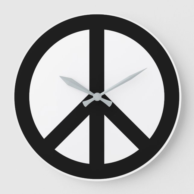 Paxspiration Peace Sign Wall Clock Große Wanduhr (Vorderseite)