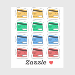 Pay-Kredit-Karten Bezahlplaner Erinnerung Aufkleber