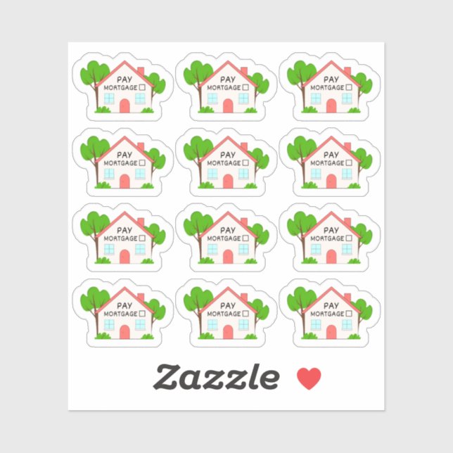 Pay Mortgage Budget Planer Tracker Kalender Aufkleber (Blatt)