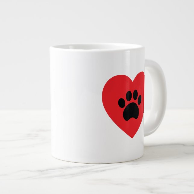Pay Print Heart Jumbo Tasse (Vorderseite Rechts)
