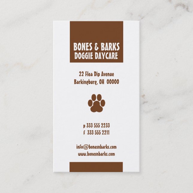 Pay Print Hunde Care Business Card Visitenkarte (Vorderseite)