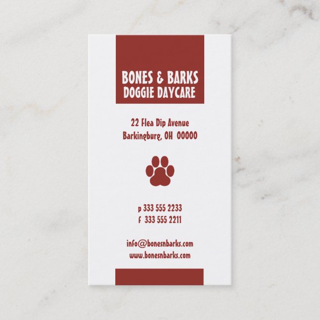Pay Print Hunde Care Business Card Visitenkarte (Vorderseite)