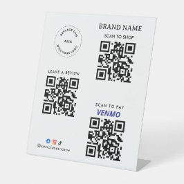 Payment | Company Logo,Website All in One Qr Code Sockelschild