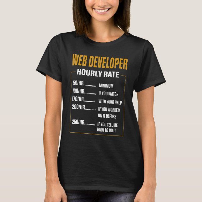 Payment Web Developer Sprichwort Web Developer T-Shirt (Vorderseite)