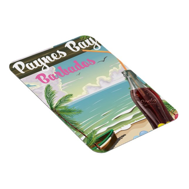 Paynes Bay Barbados Vintages Reiseplakat Magnet (Rechte Seite)