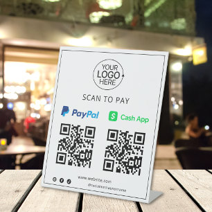 PayPal Cash App kontaktlose Mobile Payment Sockelschild