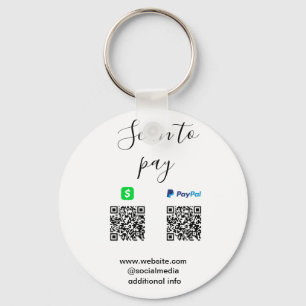 Paypal Cashapp Scan zum Bezahlen QR Geschäftsname Schlüsselanhänger