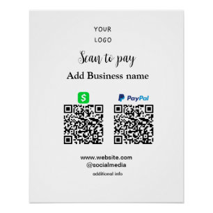 Paypal Cashapp Scan zur Zahlung von QR Name hinzuf Poster