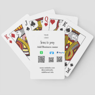 Paypal Cashapp Venmo Scan zum Bezahlen QR Geschäft Spielkarten