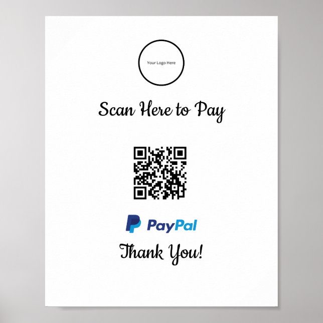 Paypal Mobile Payment | Zur Bezahlung scannen Poster (Vorne)