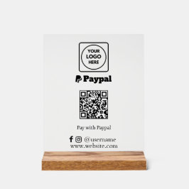 PayPal QR-Code | Benutzerdefiniertes Scan-to-Pay-L Acrylschild