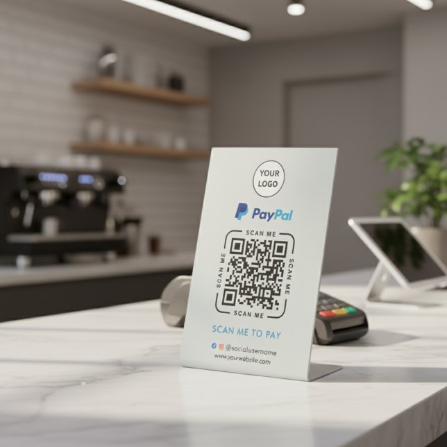 Paypal QR Code Payment | Scan to Pay Business Logo Sockelschild (Von Creator hochgeladen)