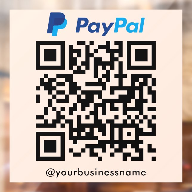 Paypal QR Code Payment Scan zu bezahlen Soft Peach Fensteraufkleber (Blatt 2)