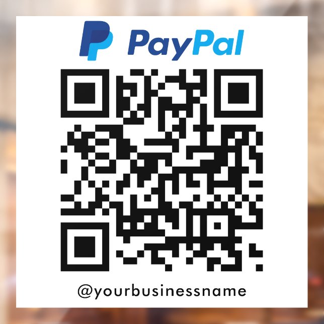 PayPal QR Code Payment Scan zu bezahlen weiß Fensteraufkleber (Blatt 2)