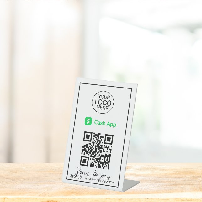 PayPal QR Code Zahlung Logo Script Social Media Sockelschild (PayPal QR Code Payment Logo Script Social Media Pedestal Sign)