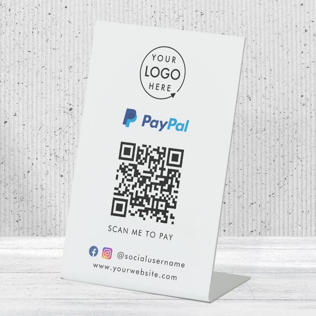 Paypal QR Code Zahlung | Scan to Pay Business Logo Sockelschild (Von Creator hochgeladen)