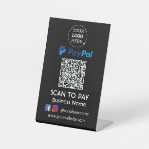 Paypal QR Code Zahlung   Zur Bezahlung scannen Sockelschild