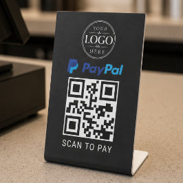 Paypal Scan to Pay Tischdisplay Sockelschild