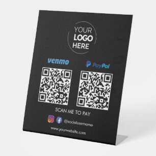 Paypal Venmo QR Code Zahlung Scannen, um schwarz Sockelschild
