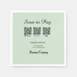 paypal venmo visa karten scan to pay QR social med Serviette