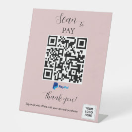 Paypal Zahlung QR Code Rosa Rosa Rosa Sockelschild
