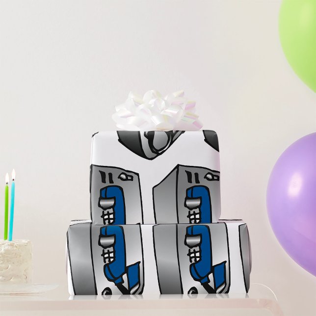 Payphone Blue Telefon Geschenkpapier (Von Creator hochgeladen)