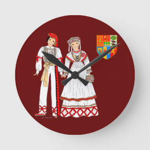 Pays Basque, Aquitaine, France Runde Wanduhr