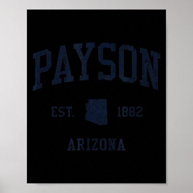 Payson Az Jn1 Vintage Athletic Blue Design  Poster (Vorne)